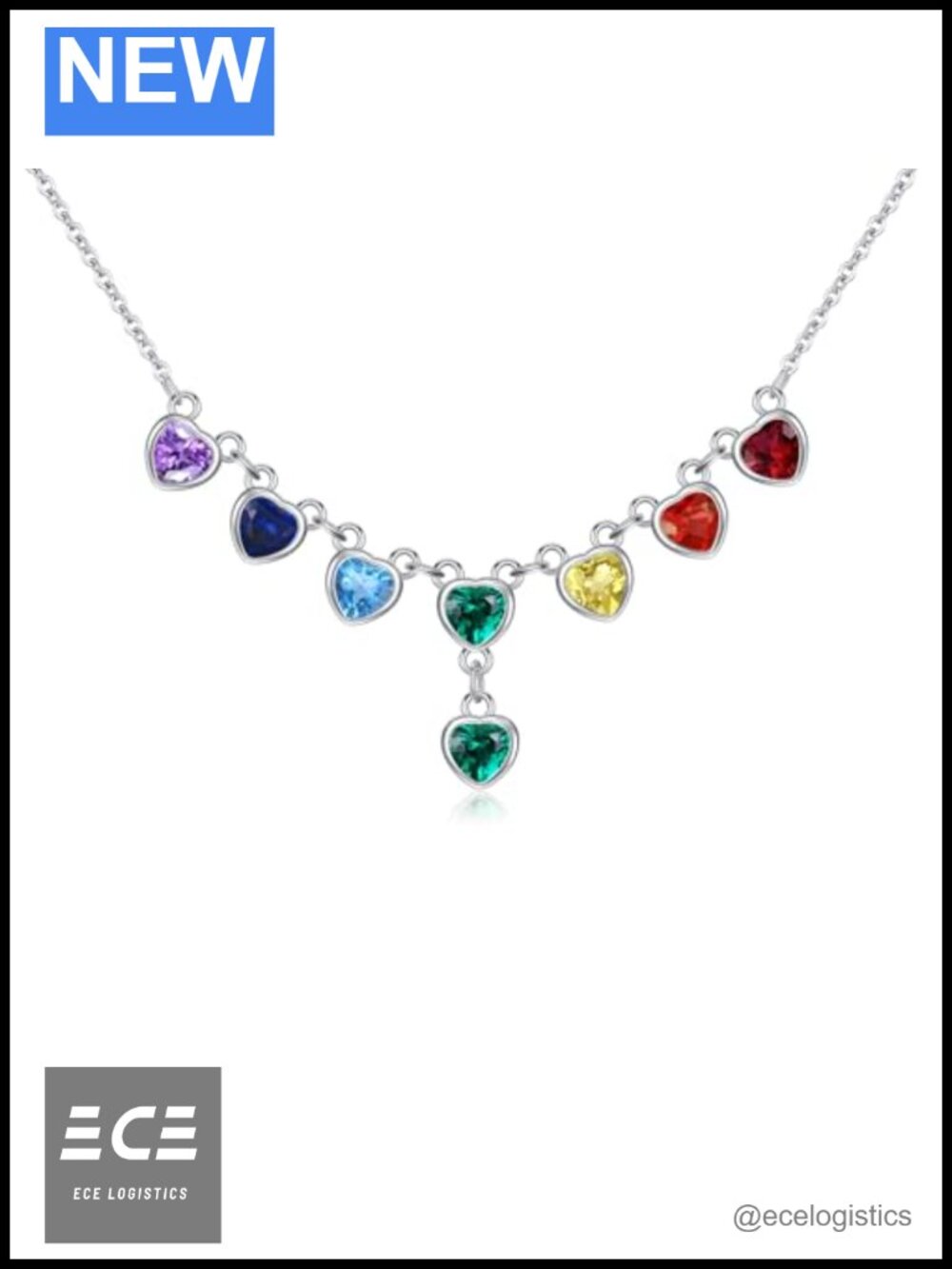 Sterling Silver Chakra Choker Necklace Cubic Zirconia 18+2 Inches